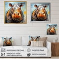 thumbnail image 4 of Designart "Harmony of Hippos I" Animals Framed Wall Art Decor - Modern Grey Hippopotamus Bedroom Framed Canvas Wall Art, 4 of 6