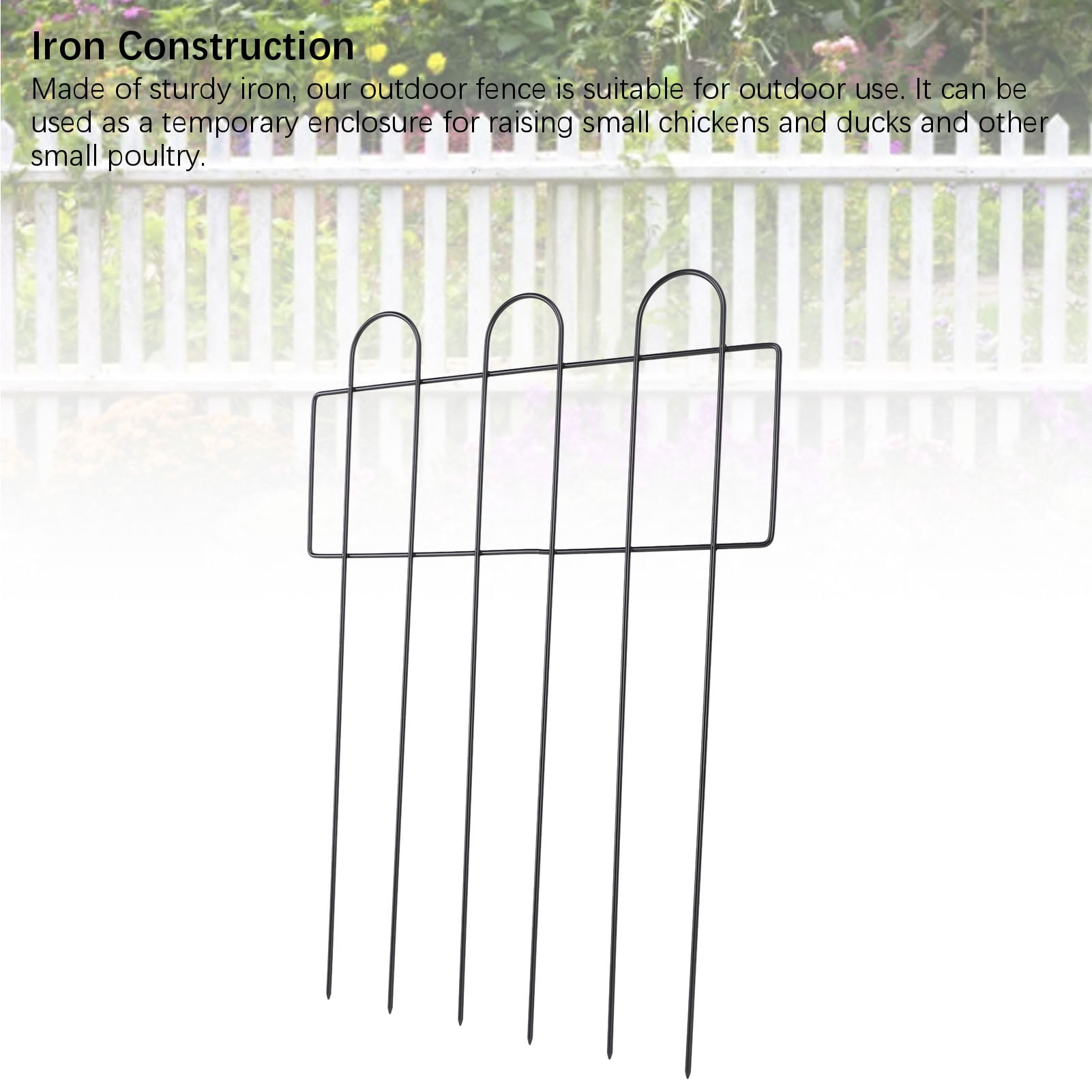 Riousery Decorative Garden Fence Iron Metal Wire Animal Barrier for Outdoor Flower Bed Edging 10 Pcs