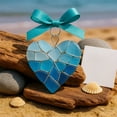 thumbnail image 1 of Miogawg Blue Bow Ribbon Metal Twisted Wires Pendant Sea Glass Pendant, 1 of 6