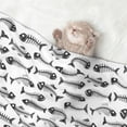 thumbnail image 2 of Pofeuu Fish Bones Print Puppy Blanket,Dog Blankets,Pet Blanket Cozy Cat Blankets for Indoor Cats, Fuzzy Pet Blanket for Kitten Doggy Dog Blankets-Medium, 2 of 8