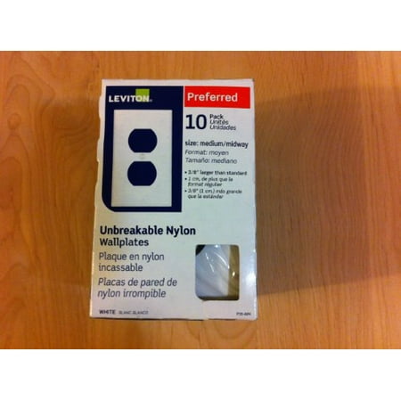Leviton 1 Gang Midway Duplex Outlet Nylon Wall Plate White 10 Pack Leviton 1 Gang Midway Duplex Outlet Nylon Wall Plate White 10 Pack