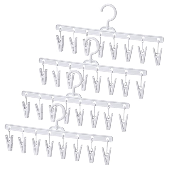 HONMEET 4-Pack Wet Laundry Hangers Clothes Drying Racks, ABS Plastic, White, Space-Saving Design for Efficient Drying
