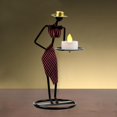 thumbnail image 1 of Personaje de chica romántica candeliere de metal Decoración de Personaje Etiqueta occidental Escultura de camarero candeliere Decoración del rojo de una mano BLESIY candelabro, 1 of 8