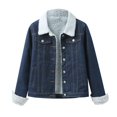 thumbnail image 3 of Vedolay Top Women's Casual Distressed Ripped Fringe Cropped Button Down Jean Coat,Blue S, 3 of 5