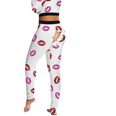 

KEJIG Pantyhose For Women Control Top Women s Fashion Casual Print Button Functional Button Flip Adult Pants