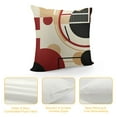 thumbnail image 4 of COMIO Modern Geometric Pillow Covers Red Brown Black Stripes Cushion Cases Retro Circle Swirls Throw Pillow Covers Abstract Texture Color Decorative Accent Pillow Cases for Outdoors Car, 4 of 5