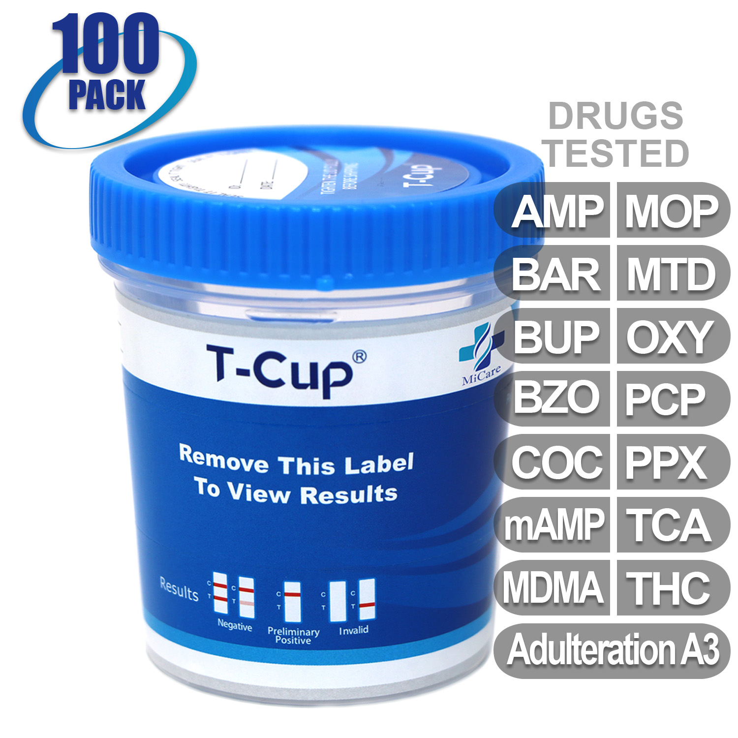 Mintegrity [100pk] 14Panel TCup Instant Urine Drug Test (AMP/BAR