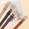 thumbnail image 4 of Women's Belts for Jeans Pants Fashion Gold Buckle Ladies Dress Belt,Vintage Circle Buckle Decorative Belt Hundred Fashion Simple Jeans Belt, 4 of 5