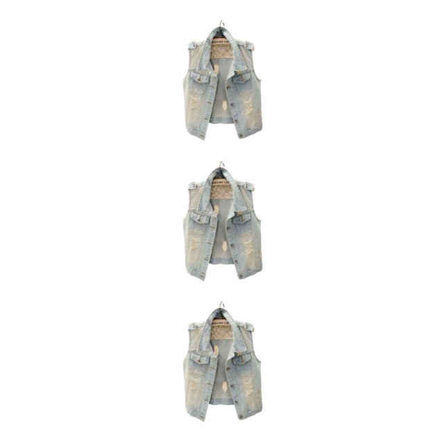 Qarigey Otoño fiesta evento mujeres hombres cuello vuelto chaleco vaquero viaje sin mangas botón abajo chaqueta regalo de cumpleaños luz Type1 NO1