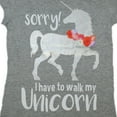 thumbnail image 2 of Sorry! I have to walk my Unicorn Little Girl's T-Shirt - Small (6-6X), 2 of 4