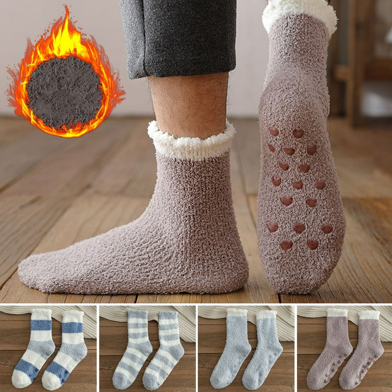 Warm Thick Coral Fleece Socks Women Silicone Non Slip Boat Socks