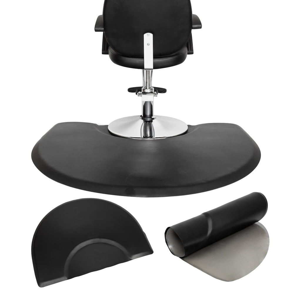 3' x 4' Beauty Salon PU Half Round Antifatigue Mat Salon Mat Black