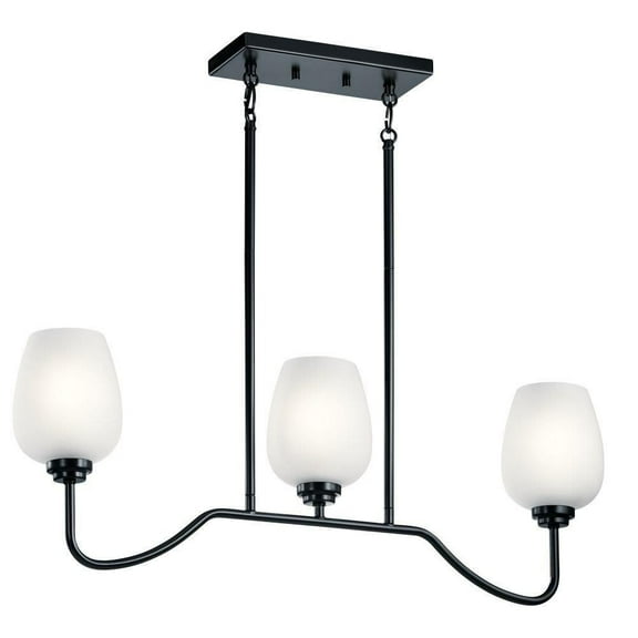 Traditional Three Light Chandelier-Black Finish Bailey Street Home 147-Bel-3330001