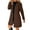 Brown, variant on Womens Trendy Warm Thick Wool Lapel Buttoned Coat Jackets 2026 Women's Solid Casual Thicken Wool Stand Collar Inner Lining Pocket Breasted Pea Mao Coat