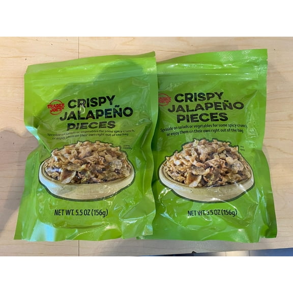 Trader Joe's Crispy Jalapeño Pieces – Spicy Crunchy Snack & Topping, 5.5 oz Bags (2-Pack)