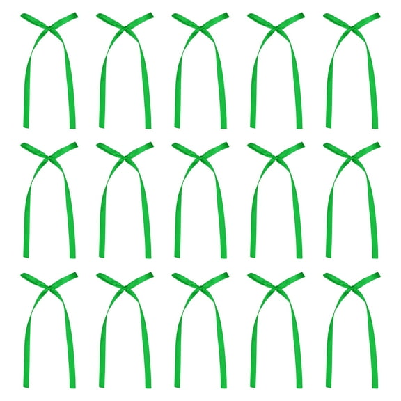 Uxcell 20 Pcs Bow Cake Bowknot Decorations, 3x5.7 Inch Satin Bowknot for Cake Dessert Craft DIY, Green