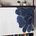 thumbnail image 5 of Navy Blue Gold Kitchen Valances for Windows, Abstract Line Art Troditional Ink Painting Bathroom Window Valances 42x18 Inch Rod Pocket Window Treatments Valance Curtains for Living Room Bedroom Decor, 5 of 9