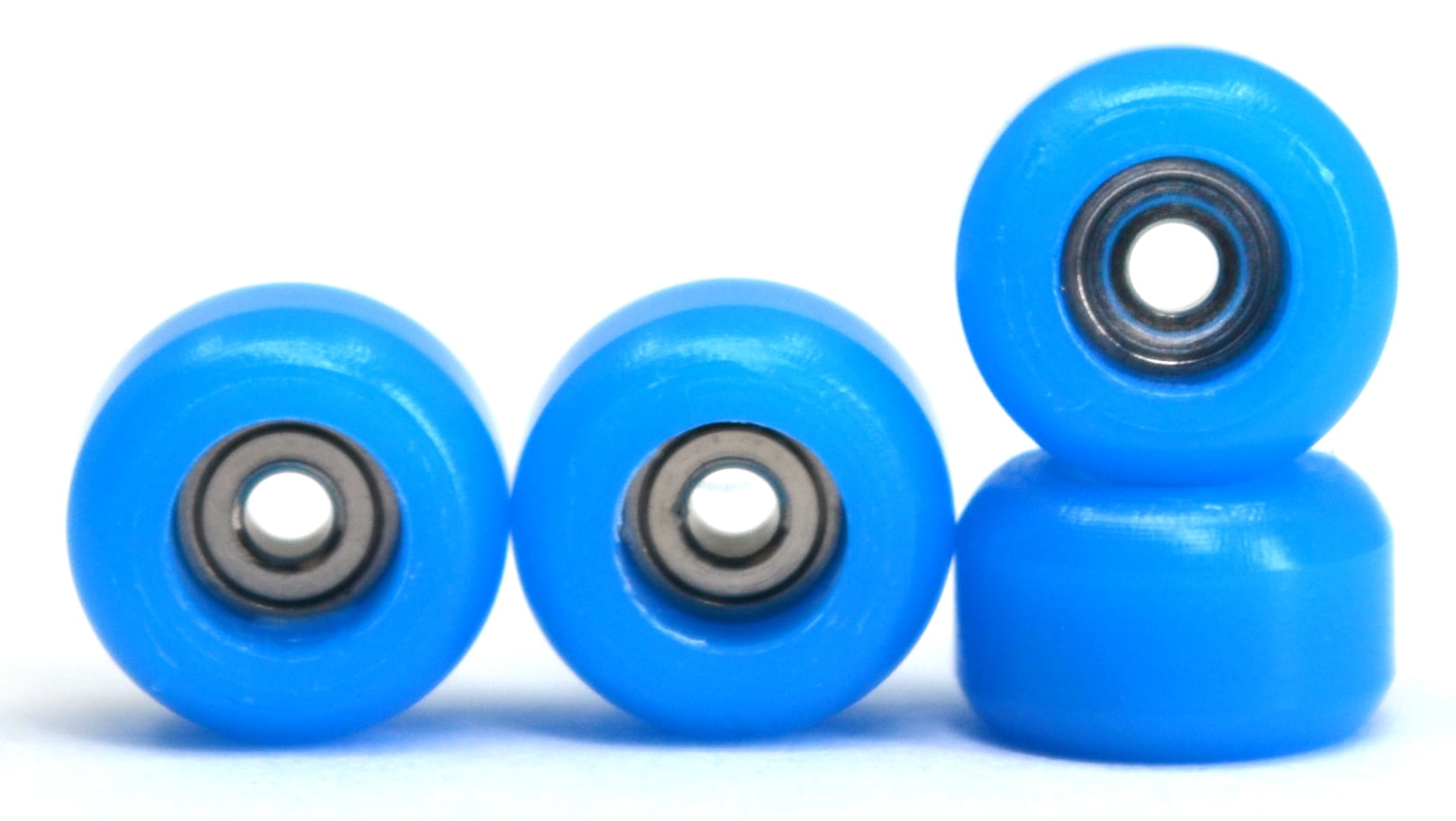 CNC Polyurethane Fingerboard Bearing Wheels, Light Blue Set of 4