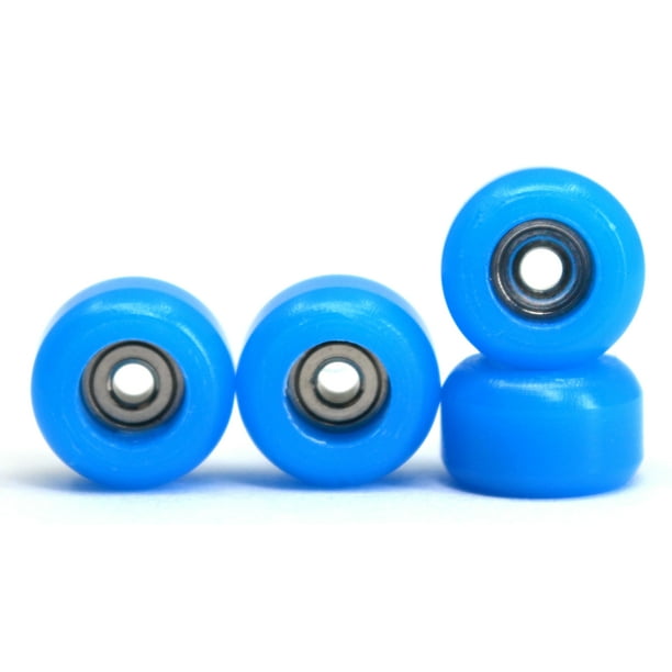 CNC Polyurethane Fingerboard Bearing Wheels, Light Blue Set of 4