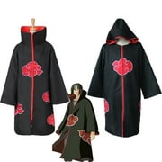 Blood Red Naruto AKATSUKI ROBE Cloak Uchiha Itachi Cosplay Costumes Claok Capes