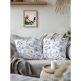 thumbnail image 3 of Waterproof Outdoor Throw Pillows with Inserts 18"x18", Blue White Spring Floral Soft Decorative Pillowcases for Couch Bedroom, Summer Botanical Birds Pillow Covers for Sofa Living Room, 3 of 8