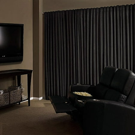Absolute Zero Velvet Room Darkening Home Theater Curtain Panel