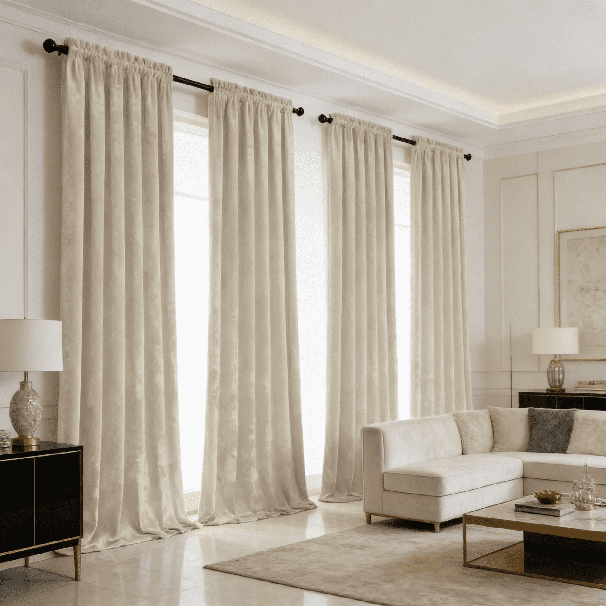 SNITIE Crushed Velvet Rod Pocket Curtains, 4 Panels Luxurious Thermal Insulated Soundproof Drapes, Soft Durable Light-Filtering Window Treatments for Living Room Bedroom