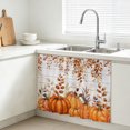 thumbnail image 3 of Fall Orange Pumpkins Cabinet Curtains 28''x35'', Thanksgiving Autumn Leaf Wood Grain Sink Base Skirt for Bathroom Kitchen Under Desk, Laundry Privacy Drape Waterproof Closet Dishwasher Curtains, 3 of 9