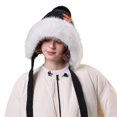 thumbnail image 3 of FUZHIQ Womens Winter Knitted Beanie Hat with Pom Warm Knit Skull Cap Beanie for Women Outdoor Cat Ears Ear Cover Hats with Pompom, 3 of 5