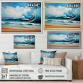 thumbnail image 5 of Designart "Vibrant Waves at the Beach III" Extra Large Coastal Framed Wall Art - Coastal Orange Coastal Waves Entryway Framed Wall Art Print, 5 of 7