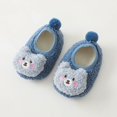 thumbnail image 5 of Baby Shoes Size 12 For 6 Months-12 Months Winter Children Boys And Floor Flat Bottom Non On Plush Warm And Comfortable Cute Cartoon Bear Toddler Sneakers Blue, 5 of 7