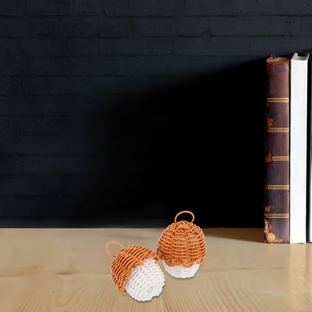 unbranded 2Ud Bolsa De Almacenaje Con Forma De Piña En Ratán Tejido Con Moderno Multiusos Para Dulces