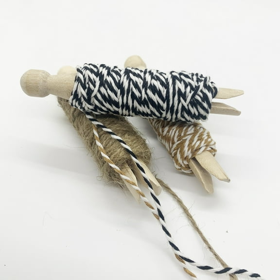 Hello Hobby Baker Twine Material, Jute, Neutral, & Black, Features 3 Pack