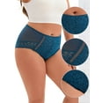 thumbnail image 3 of Unique Bargains Lace Trim Briefs Full Coverage Underwear XL Blue, 3 of 6