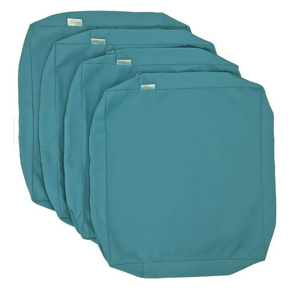 Teal Patio Chair Cushions Covers 24x24x4 (4 Pack) - Outdoor Water Resistant Seat Pillow Replacement - CozyLounge