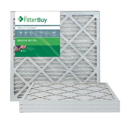 AFB Platinum MERV 13 20x20x1 Pleated AC Furnace Air Filter. Pack of 4 Filters. 100% produced in the USA.