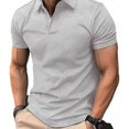 thumbnail image 3 of 2 Buttons Short Sleeve Golf Shirt for Men Moisture Wicking Breathable Performances Dry Fits Collared Mens Polos Shirt Deep Blue, 3 of 4