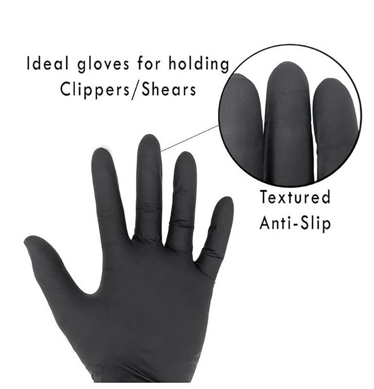 SemperForce BKNF106 Black Nitrile Gloves, Exam Grade, 5 mil, Size 2XL, 90/Box