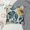 thumbnail image 2 of Creowell Yellow Blue Floral Throw Pillow Covers Watercolor Sage Green Leaves Decorative Pillow Case Soft Square Cushion Covers for Couch Sofa Bedroom Livingroom White, 2 of 5