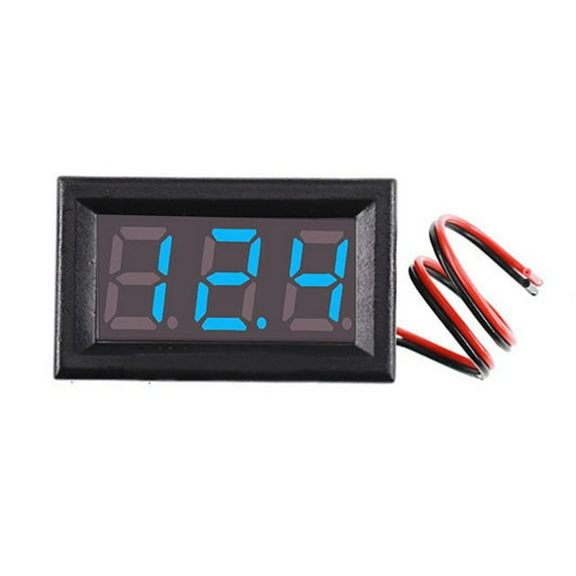 Chendee 0.56 Inch Led Digital 2-Line Dc Voltage Table Red Blue Green Dc 5-120V Voltmeter,Blue