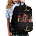 thumbnail image 3 of HUIACONG Moon Star Mushroom Print Backpack for Girls Boys for Students Ages 6-18 Large Capacity Water Resistant for Elementary Middle High School Back to School Daily Use, 3 of 6