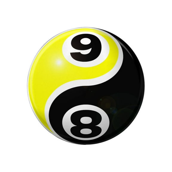 CafePress - 8 Ball 9 Ball Yin Yang Magnet - 2.25" Round Magnet, Refrigerator Magnet, Button Magnet Style