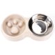 thumbnail image 1 of Comedero lento para perros y gatos de acero inoxidable, comedero para cachorros y agua antiasfixia, color blanco, 1 of 4
