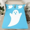 thumbnail image 2 of Castle Fairy 4-Piece King Sheet Set - Teens Cute Ghost Blue White Ultra Soft Halloween, 2 of 7