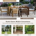 thumbnail image 5 of HighSound 7 Piece Patio Dining Set, Outdoor Acacia Wood Furniture Set with Umbrella Hole, Rectangular Table and 6 Chairs w/Removeable Fabric Cushion, Mocha, 5 of 8