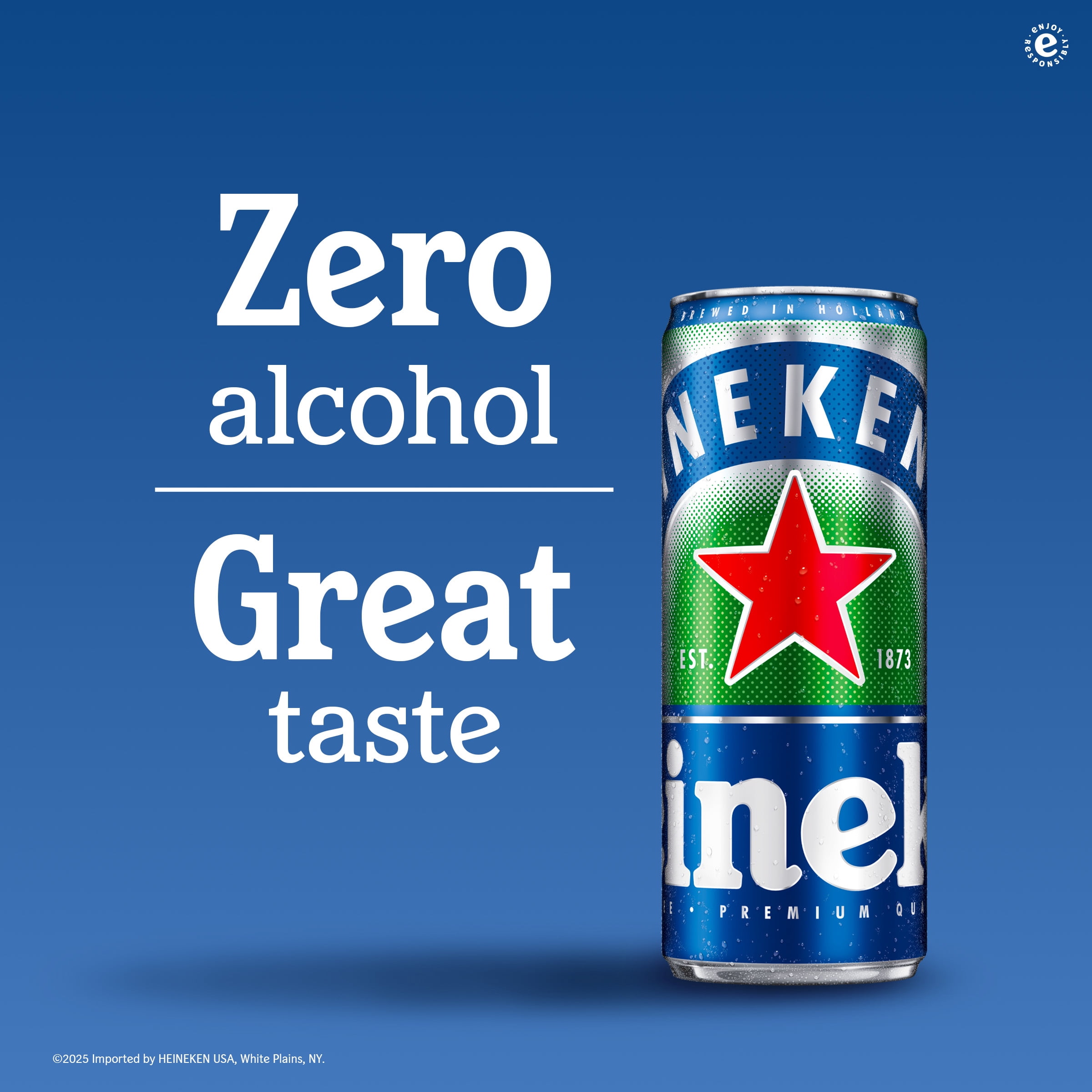 Heineken 0.0 Non-Alcoholic Netherlands Import Lager Beer, 12 pack, 11.2 fl oz Cans, 0.0% ABV