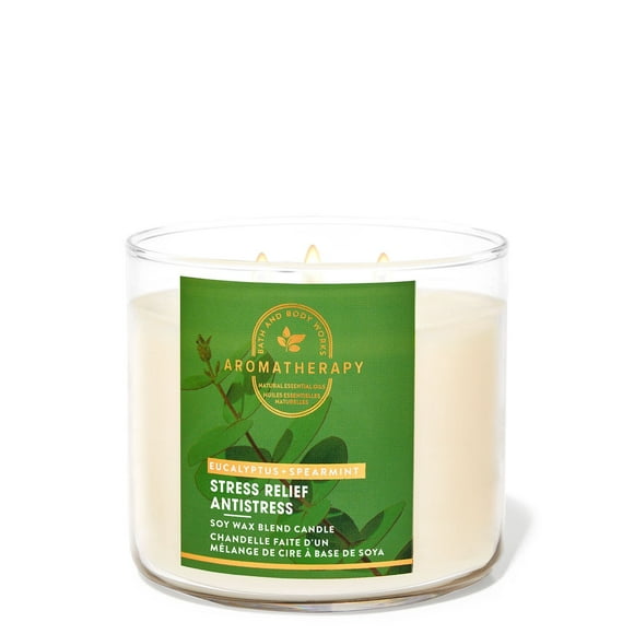 Bath & Body Works Bougie Aromathérapie Eucalyptus Menthe Verte 3 Mèches 14.5 Oz