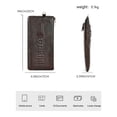thumbnail image 2 of Tonnylam Cartera vintage de piel auténtica, cartera larga de piel de vacuno con estampado de cocodrilo para hombre, cartera de negocios con múltiples ranuras para tarjetas, 2 of 7