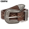 thumbnail image 3 of Odifni Women Western Belt for Cowgirl, PU Leather Wide Belt with Buckle for Jeans Dresses, 3 of 7