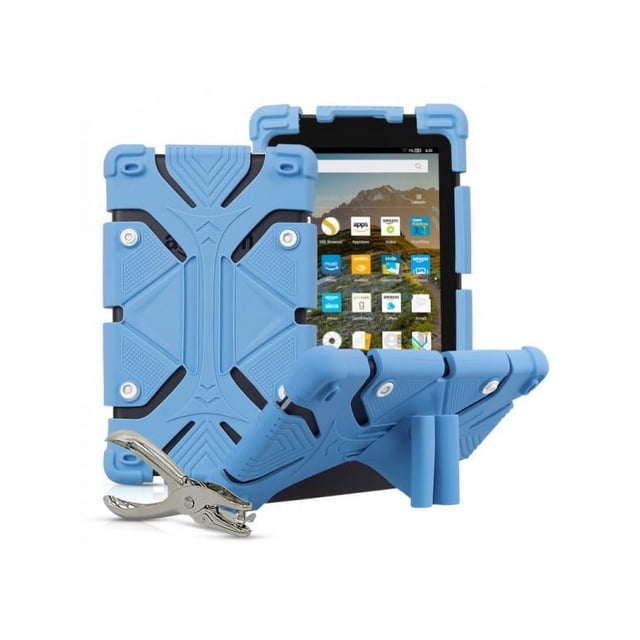 7-8 Inch Tablet Case Silicone Shockproof Self-stand Protective Case Cover with DIY Puncher for 7-8 Inch Android Windows Tablet
